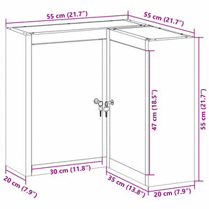 Verktygsskåp med hylla med lås Svart och Grå 55 x 55 x 55 cm