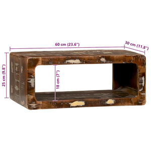 TV-skåp Flerfärgsdesign 60 x 30 x 25 cm Massivt återvunnet trä