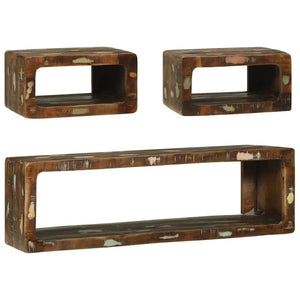 TV-bänkset 3 pcs Flerfärgsdesign Massivt återvunnet trä