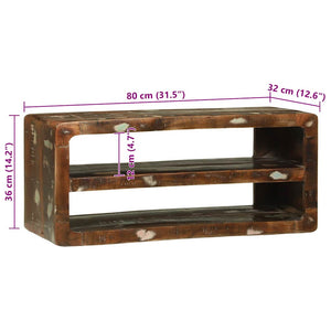 TV-skåp Flerfärgsdesign 80 x 32 x 36 cm Massivt återvunnet trä