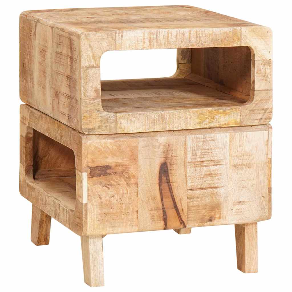 Sidobord med hylla Brun 40 x 40 x 49 cm Massivt mangoträ