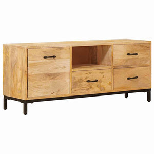TV-bänkar med låda Brun 110 x 30 x 46 cm Massivt mangoträ