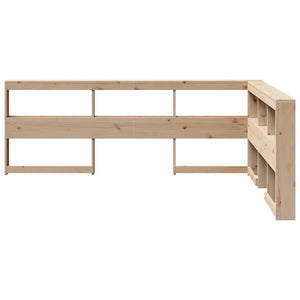 Bokhylla sänggavel L-formad 135 cm massiv furu