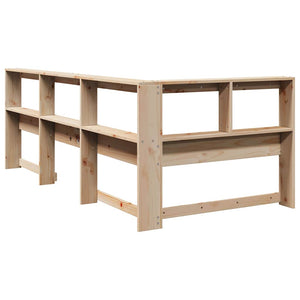 Bokhylla sänggavel L-formad 75 cm massiv furu