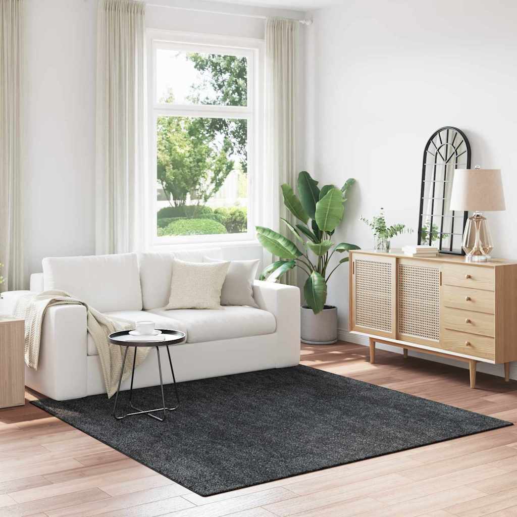 Anti-glid Shaggy Matta Mörkgrå 200 x 200 cm PP