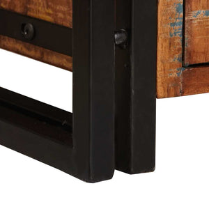 Bokhylla med Dörrar Brun Massivt Återvunnet Trä och Metall