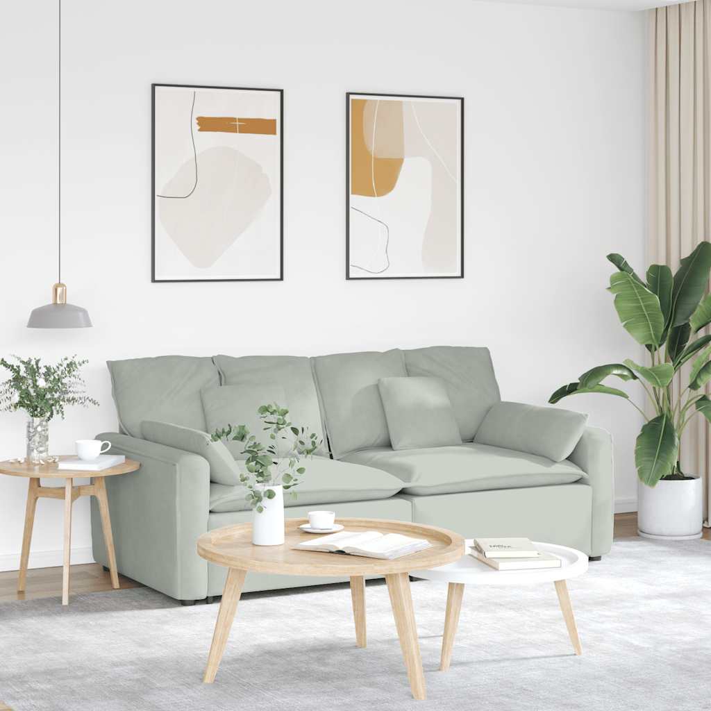 Modulsoffa med dynor ljusgrå