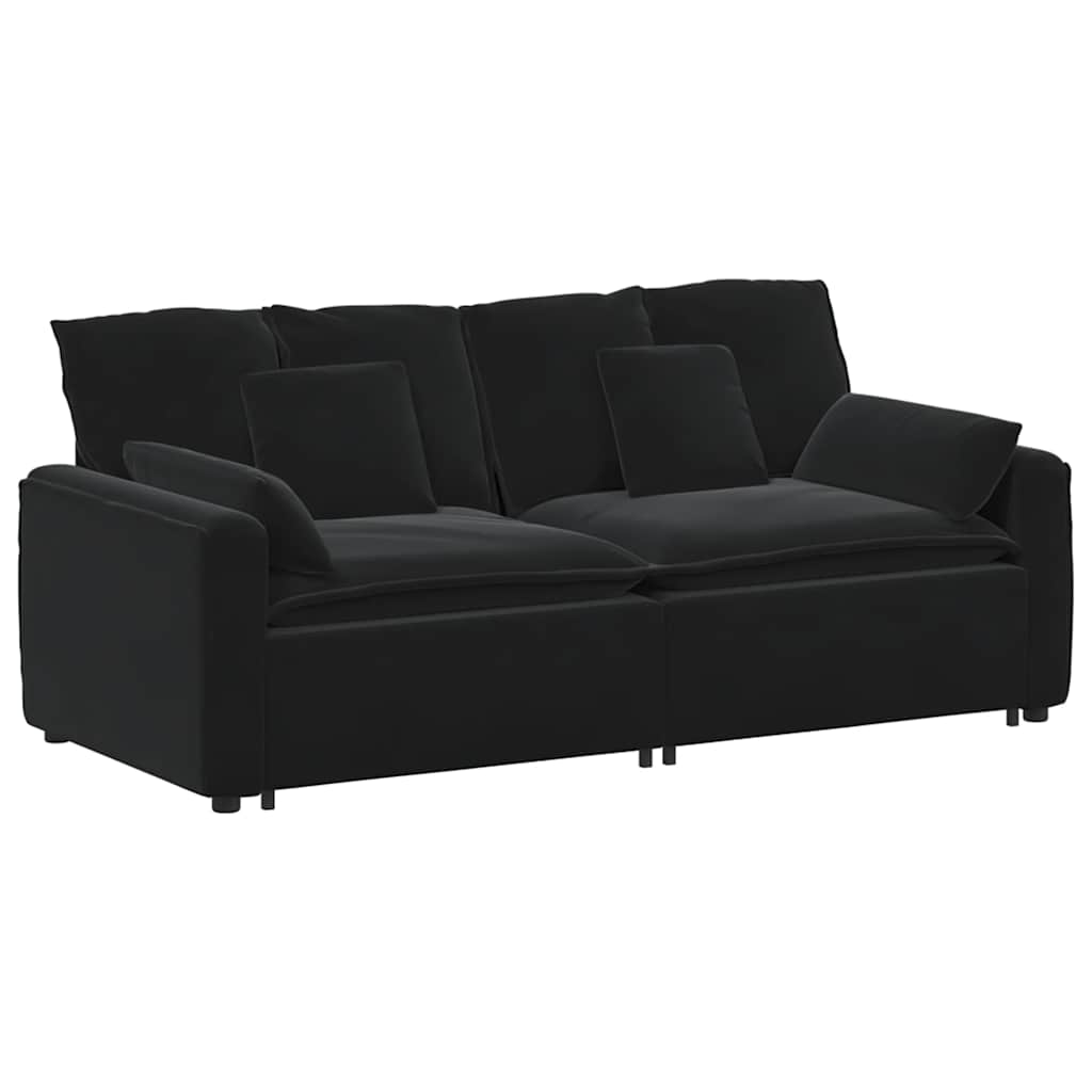 Modulsoffa med dynor svart