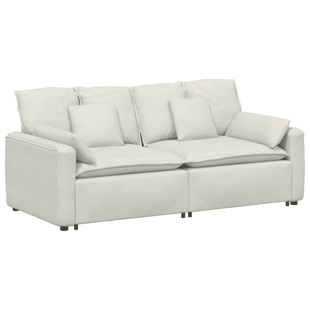 Modulsoffa med dynor krämfärgad