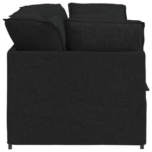 Modulsoffa med dynor i tyg svart