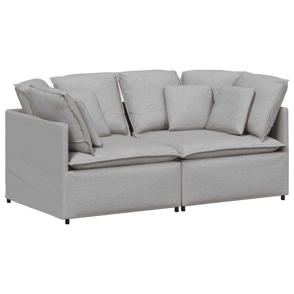 Modulsoffa med dynor i tyg molngrå