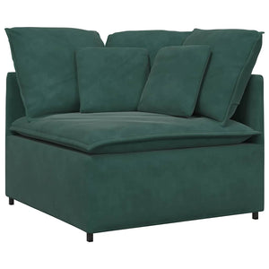 Modulsoffa med dynor sammet mörkgrön