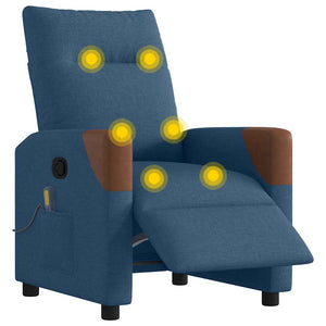 Elektrisk massagefåtölj Blå tyg