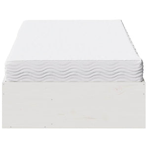 Dagbädd med madrass vit 100x200 cm massiv trä furu