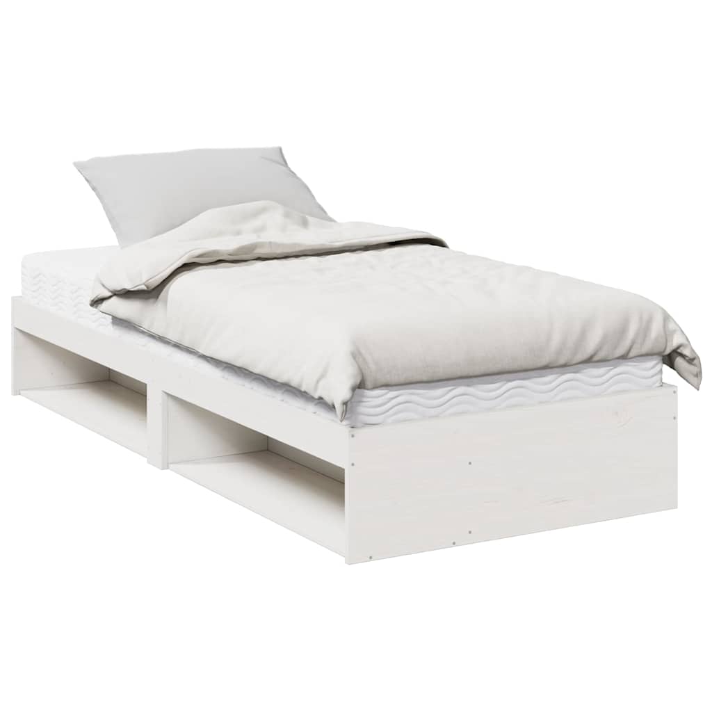Dagbädd med madrass vit 80x200 cm massiv furu