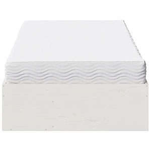 Dagbädd med madrass vit 90x190 cm massiv furu