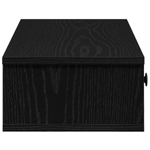 Vägghylla med lådor svart 60x28x15 cm konstruerat trä