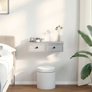 Vägghylla med lådor grå sonoma 60x28x15 cm konstruerat trä