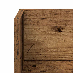 Vägghyllor 2 st åldrat trä 100x16,5x16,5 cm konstruerat trä