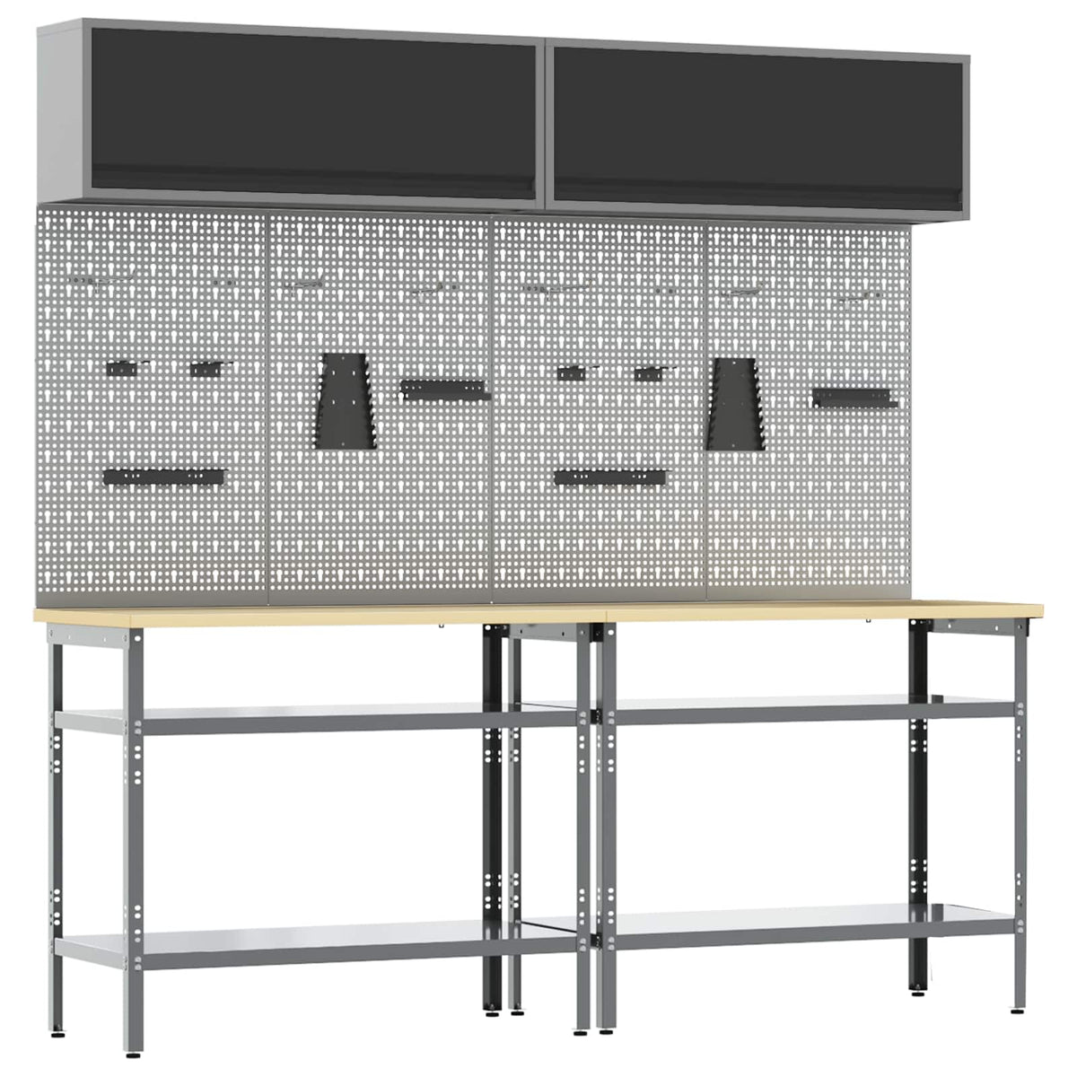 Arbetsbänkset 8 st Svart och Grå Pulverlackerat stål