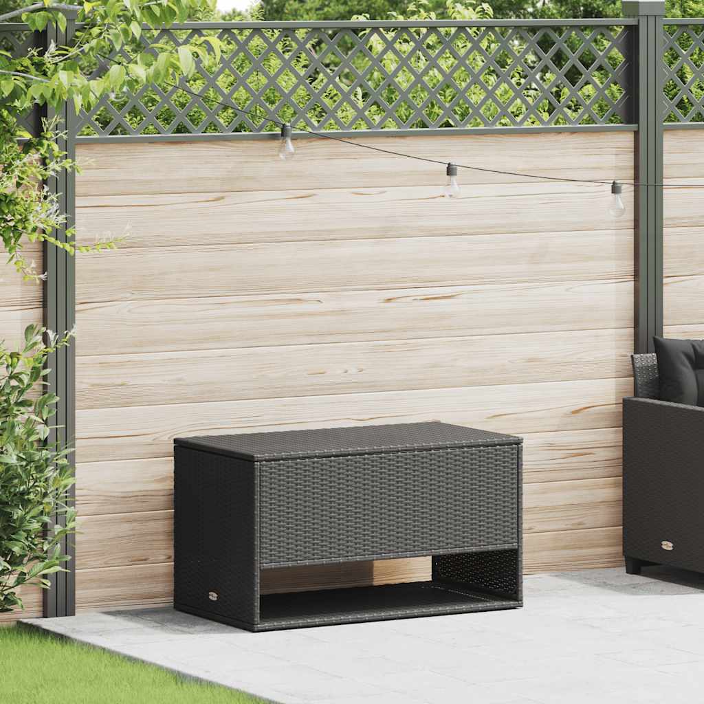 Kuddlåda för utomhusbruk svart 100x55x55,5 cm konstrotting
