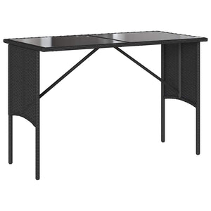 Matgrupp för trädgården med dynor 3 delar svart konstrotting