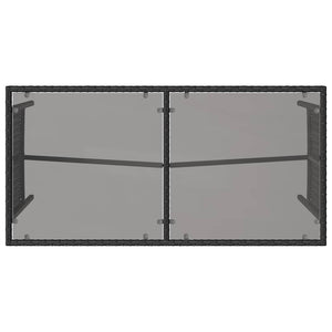 Matgrupp för trädgården med dynor 3 delar svart konstrotting