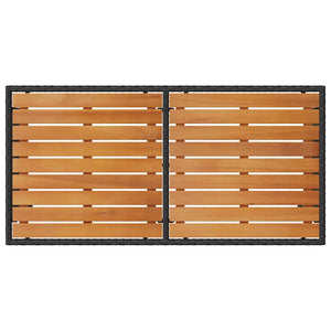 Matgrupp för trädgården med dynor 3 delar svart konstrotting