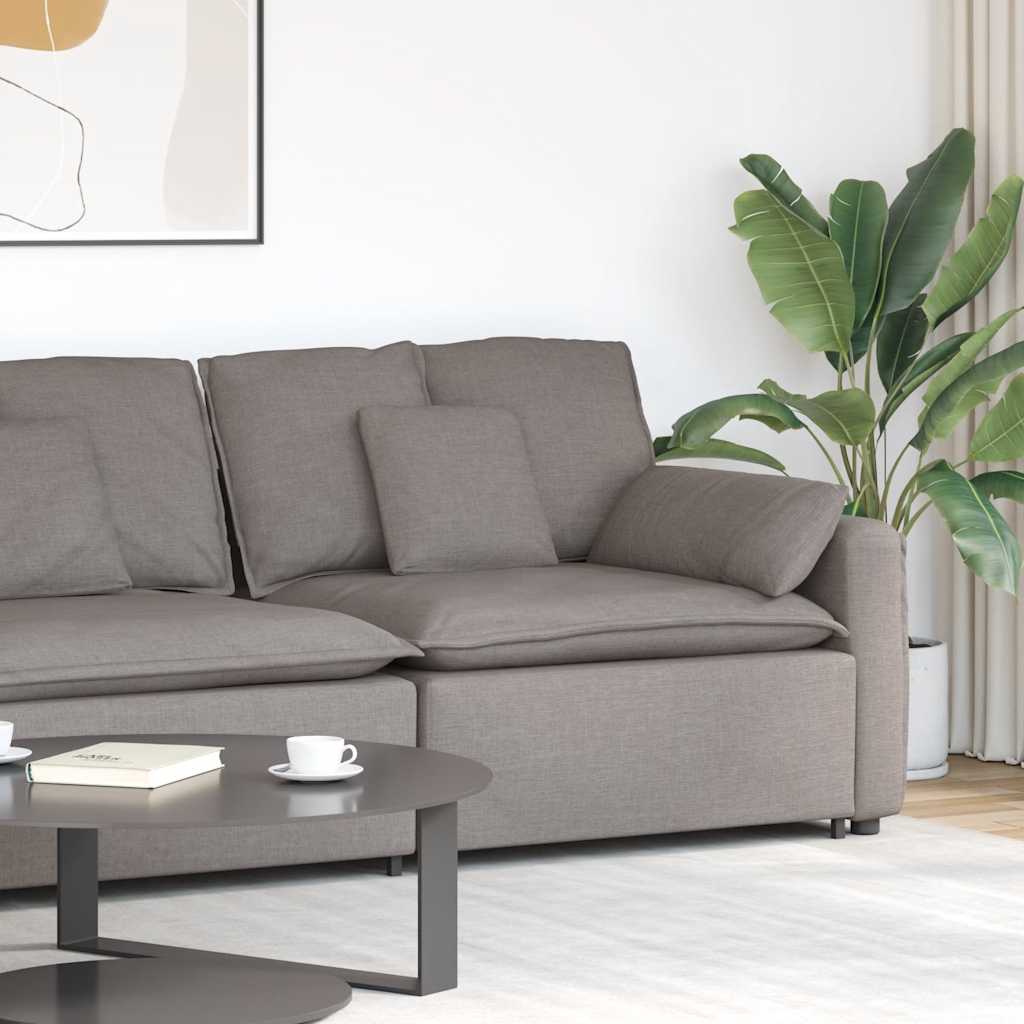 Modulär soffa armstödsändmodul med dynor Taupe 100 cm