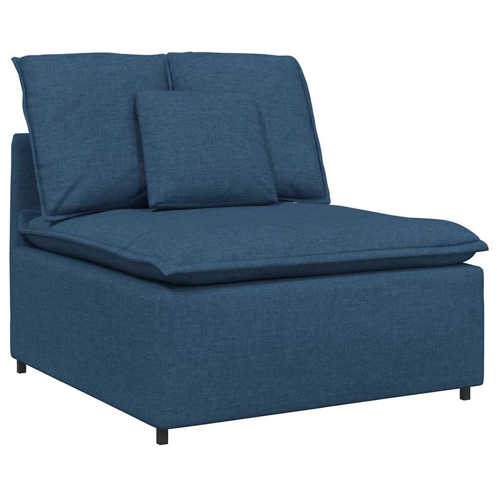 Modulär soffmodul i mitten med dynor blå 100 cm