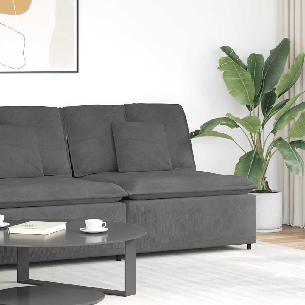 Modulär mittmodul för soffa med dynor mörkgrå 100 cm