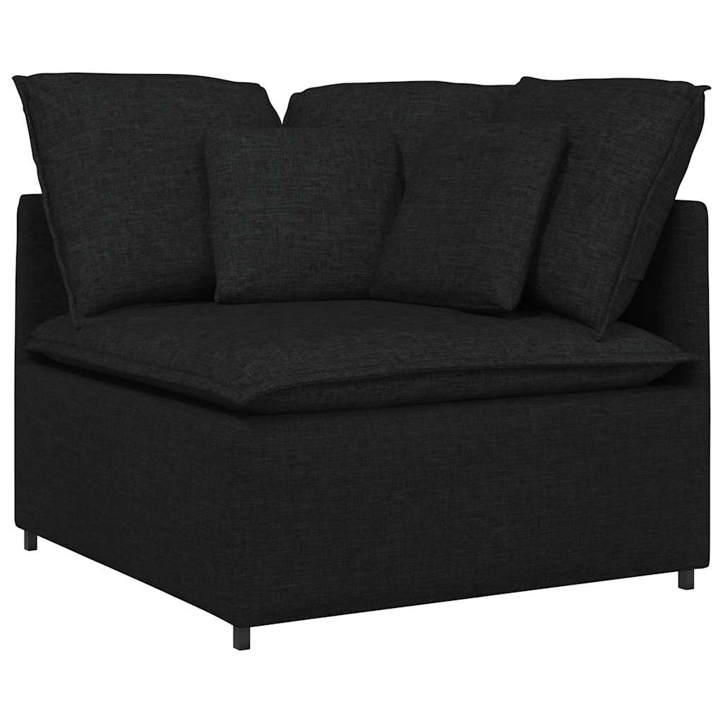 Modulär hörnmodul för soffa med dynor svart 100 cm