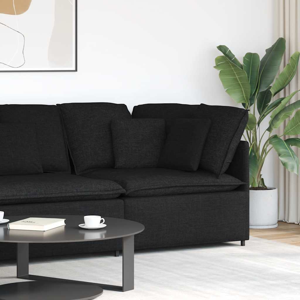 Modulär hörnmodul för soffa med dynor svart 100 cm