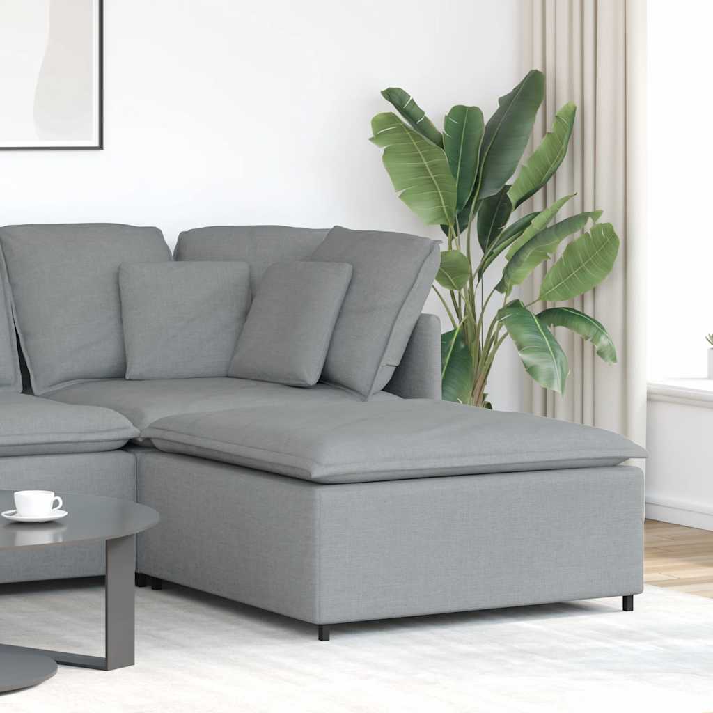 Modulär soffa fotpall ljusgrå 100x100x48 cm