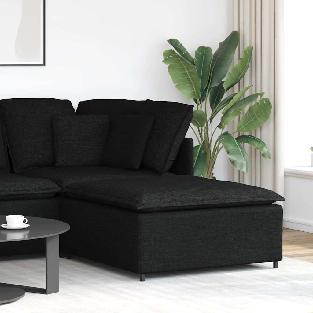 Modulär soffa fotpall svart 100x100x48 cm