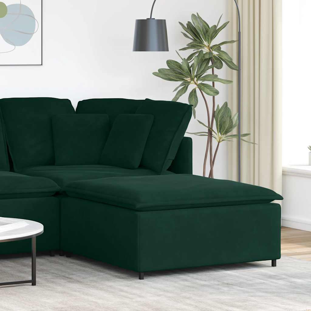Modulär soffa fotpallsmodul mörkgrön 100x100x48 cm