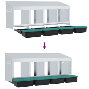 Hönsholk 4 fack Väggmonterad galvaniserad stål