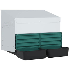 Hönsholk med 2 fack Väggmonterad galvaniserad stål