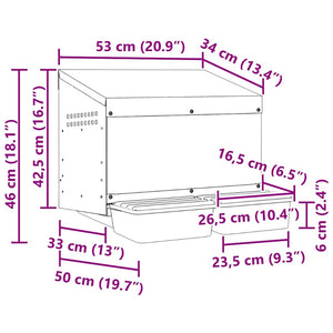 Hönsholk med 2 fack Väggmonterad galvaniserad stål