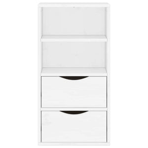 Sidoskåp med lådor "ODDA" vit 40x24x79 cm massiv furu