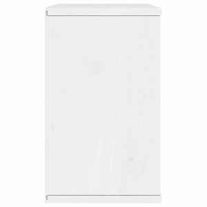 TV-bänk med låda "ODDA" vit 79x24x40 cm massiv furu