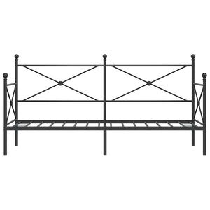 Dagbädd utan madrass svart 80x200 cm stål