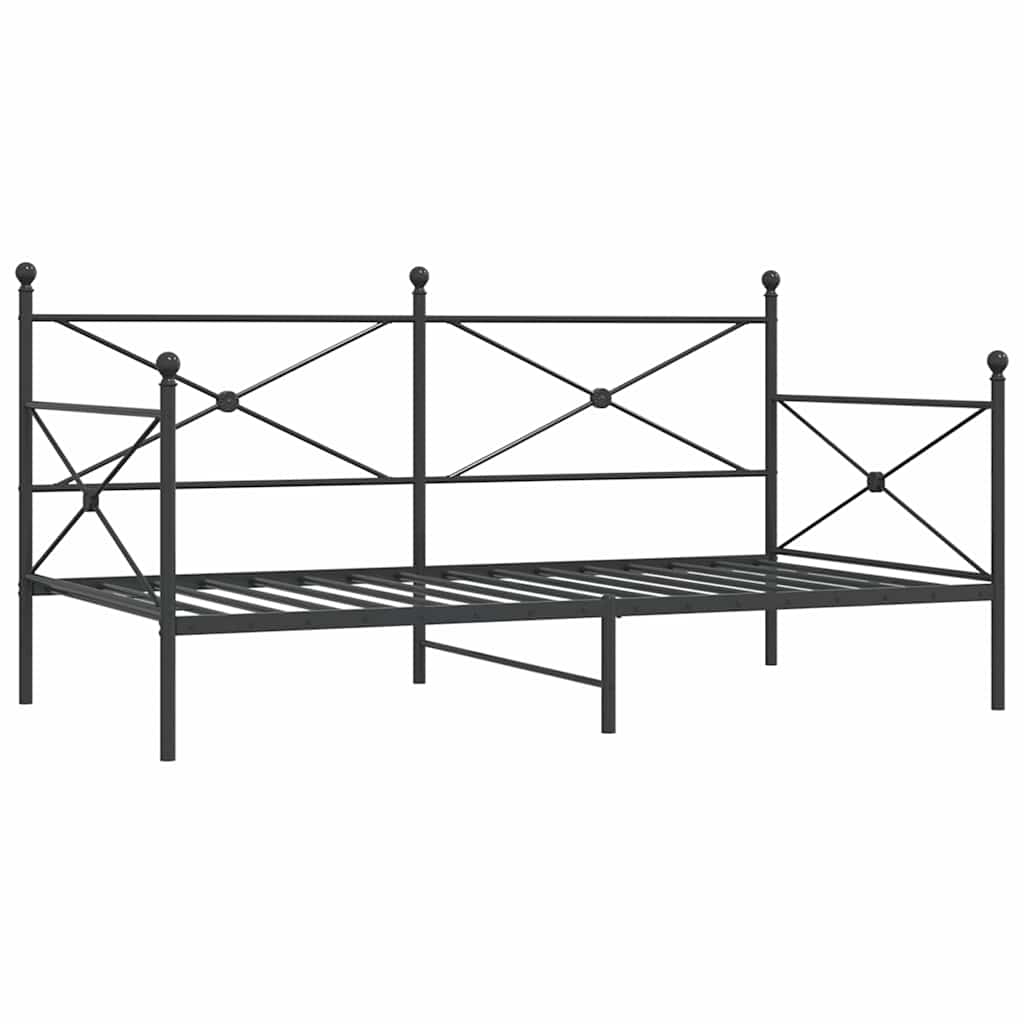 Dagbädd utan madrass svart 100x190 cm stål