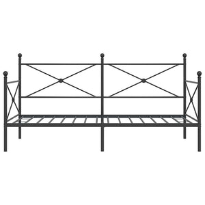 Dagbädd utan madrass svart 100x190 cm stål