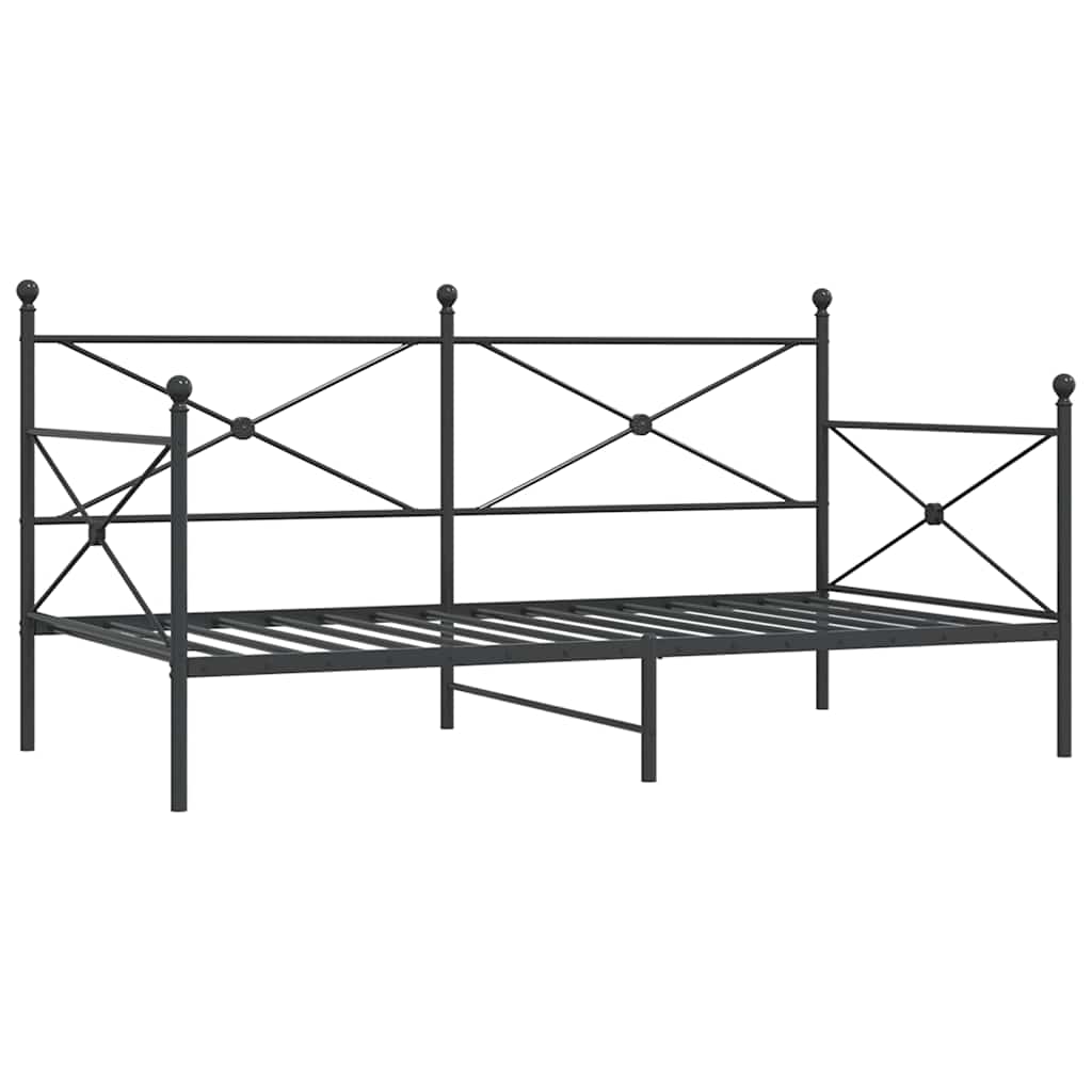 Dagbädd utan madrass svart 100x200 cm stål