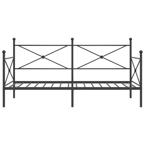 Dagbädd utan madrass svart 100x200 cm stål