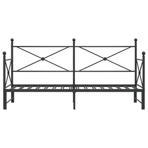 Dagbädd med rull utan madrass svart 90x190 cm stål