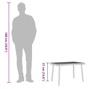 Soffbord för trädgården rektangulärt brunt 60x40x37 cm