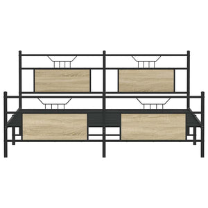Sängram utan madrass metall sonoma-ek 160x200 cm
