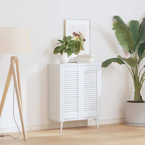 Skåpsdörrar lamelldesign 2 st vit 69x29,5 cm